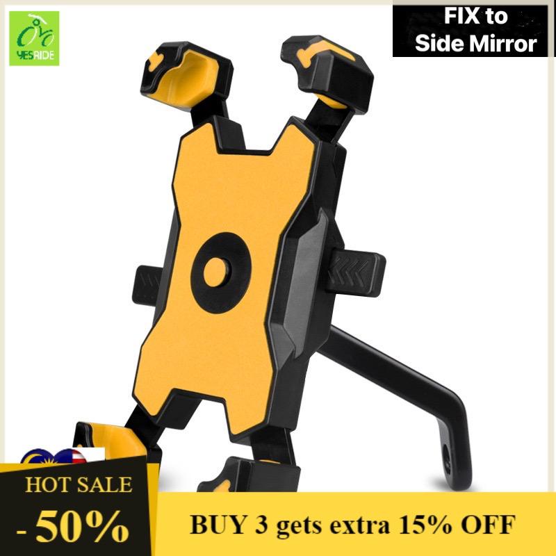 Braket telefon bimbit basikal 360 ° berputar satu button kunci pemegang ketat & selamat - Image 5