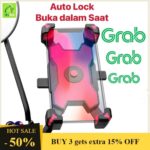 Braket telefon bimbit basikal 360 ° berputar satu kunci pemegang telefon bimbit