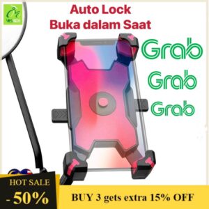 Braket telefon bimbit basikal 360 ° berputar satu kunci pemegang telefon bimbit