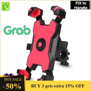 Braket telefon bimbit basikal 360 ° berputar satu button kunci pemegang ketat & selamat