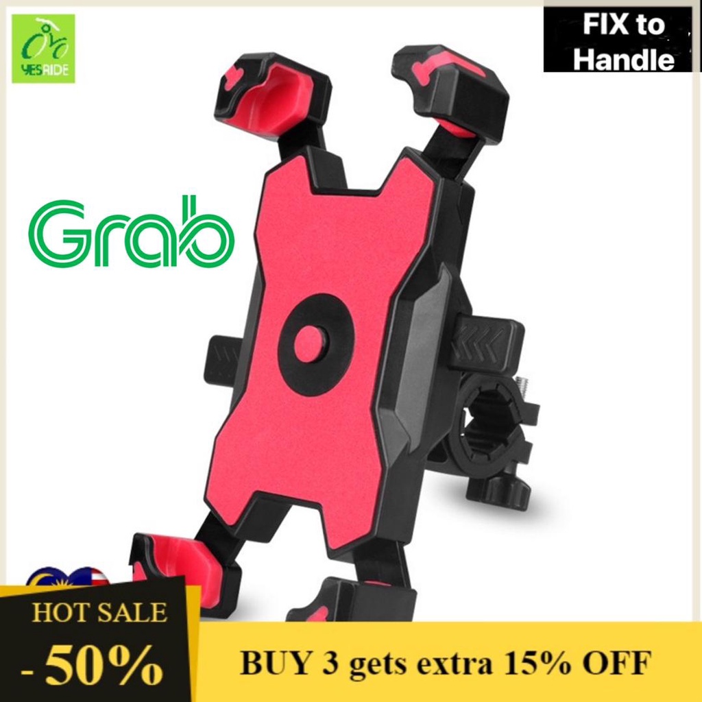 Braket telefon bimbit basikal 360 ° berputar satu button kunci pemegang ketat & selamat