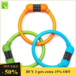 Kunci Motosikal Kod Anti-Kecurian Mudah Alih Kunci Kod Empat Digit, Kunci Cincin Kabel Keluli