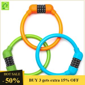 Kunci Motosikal Kod Anti-Kecurian Mudah Alih Kunci Kod Empat Digit, Kunci Cincin Kabel Keluli