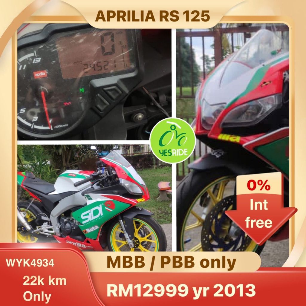 APRILIA RS125 WYK4934 YR2013