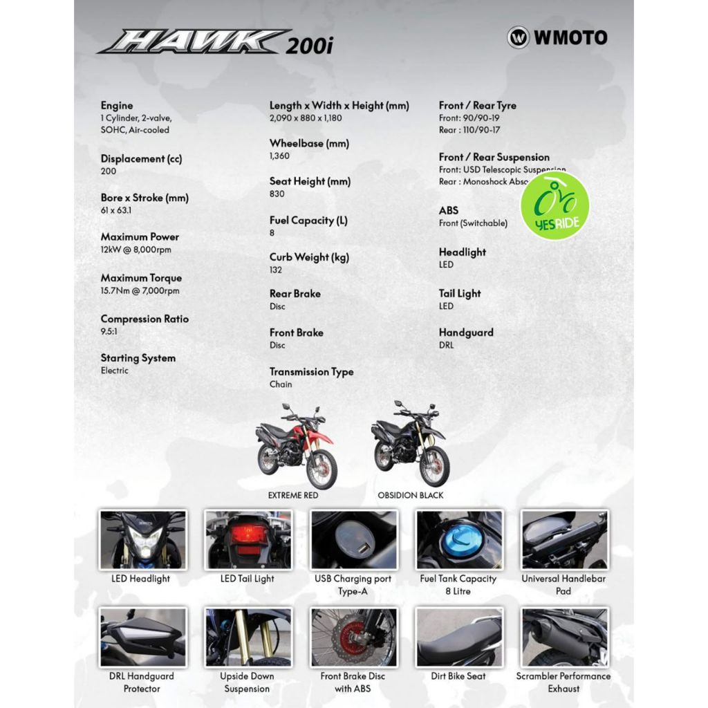 Wmoto Hawk 200 New Model 2026 - Image 2